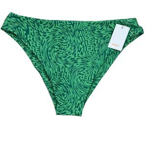 Remmie By Riley Green High Waisted Double Lined Cheeky Pepita Bikini Bottom